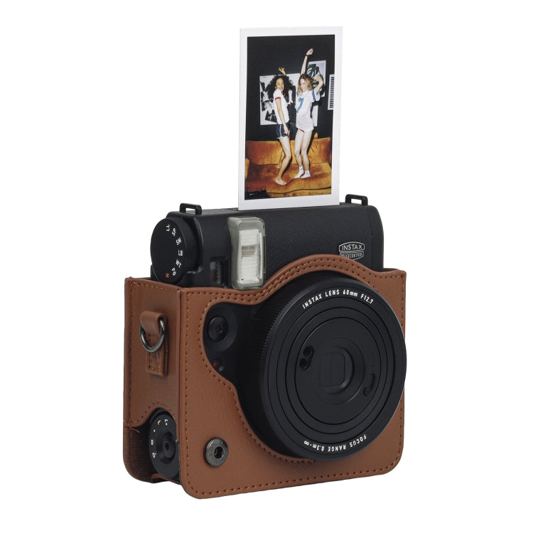 For Fujifilm Instax mini 99 Full Body Camera PU Leather Case Bag with Strap (Brown) - Leather Bag by PMC TechLife | Online Shopping South Africa | PMC TechLife | Buy Now Pay Later Mobicred