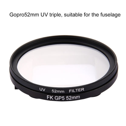 52mm 3 in 1 Round Circle UV Lens Filter with Cap for GoPro HERO7 Black/6 /5 - free shipping - PMC Jewellery - Order now!