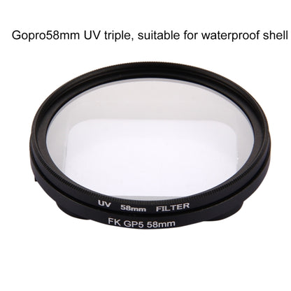 58mm 3 in 1 Round Circle UV Lens Filter with Cap for GoPro HERO7 Black/6 /5 - free shipping - PMC Jewellery - Order now!