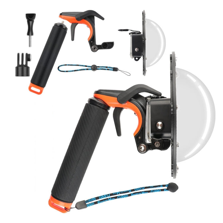 Shutter Trigger + Dome Port Lens Transparent Cover + Floating Hand Grip Diving Buoyancy Stick with Adjustable Anti-lost Strap & Screw & Wrench for GoPro HERO7 /6 /5 - Lens Transparent Cover by PMC TechLife | Online Shopping South Africa | PMC TechLife | Buy Now Pay Later Mobicred