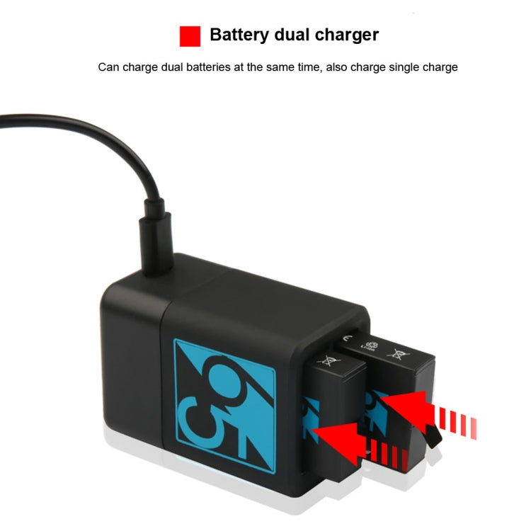 Dual Batteries Charger with USB-C / Type-C Cable for GoPro HERO6 /5 - Charger by PMC TechLife | Online Shopping South Africa | PMC TechLife | Buy Now Pay Later Mobicred