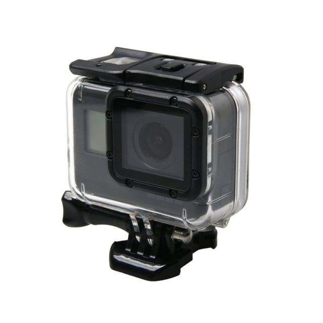 For GoPro HERO6 /5 Water-resistant Housing Protective Case + Hollow Back Cover with Buckle Basic Mount & Screw