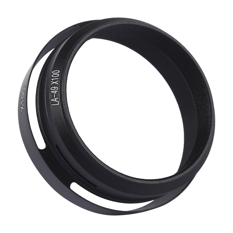 49mm Metal Vented Lens Hood for Fujifilm X100(Black) - Lens Hood by PMC Jewellery | Online Shopping South Africa | PMC Jewellery | Buy Now Pay Later Mobicred
