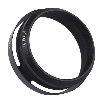 49mm Metal Vented Lens Hood for Fujifilm X100(Black) - Lens Hood by PMC Jewellery | Online Shopping South Africa | PMC Jewellery | Buy Now Pay Later Mobicred