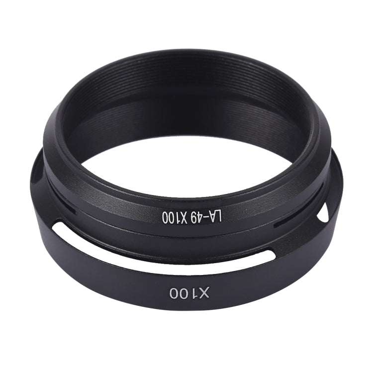 49mm Metal Vented Lens Hood for Fujifilm X100(Black) - Lens Hood by PMC Jewellery | Online Shopping South Africa | PMC Jewellery | Buy Now Pay Later Mobicred