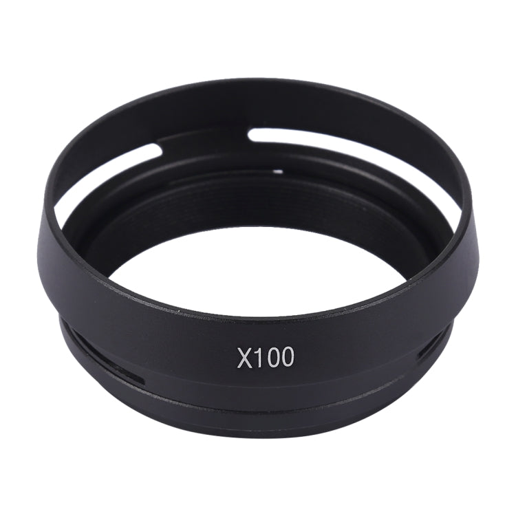 49mm Metal Vented Lens Hood for Fujifilm X100(Black) - Lens Hood by PMC Jewellery | Online Shopping South Africa | PMC Jewellery | Buy Now Pay Later Mobicred