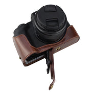 1/4 inch Thread PU Leather Camera Half Case Base for Canon EOS M50 / M50 Mark II (Brown)