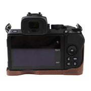 1/4 inch Thread PU Leather Camera Half Case Base for Nikon Z50(Coffee)