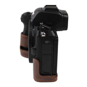 1/4 inch Thread PU Leather Camera Half Case Base for Nikon Z50(Coffee)