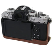 1/4 inch Thread PU Leather Camera Half Case Base for Nikon Z fc (Brown)