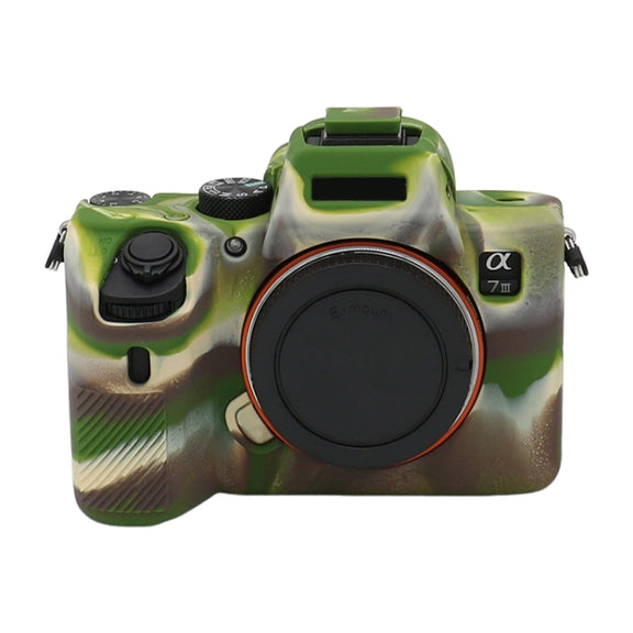 For Sony A7 III / ILCE-7M3 / A7R III Soft Silicone Protective Case(Camouflage)