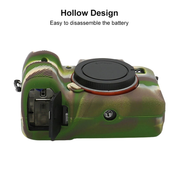 For Sony A7 III / ILCE-7M3 / A7R III Soft Silicone Protective Case(Camouflage)