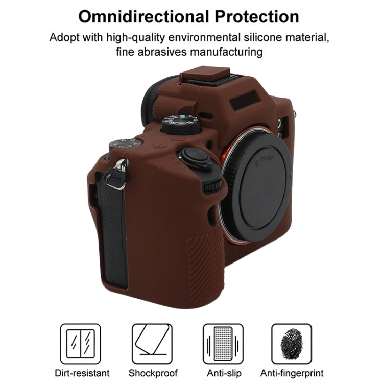 For Sony A7 III / ILCE-7M3 / A7R III Soft Silicone Protective Case(Coffee) - Protective Case by PMC TechLife | Online Shopping South Africa | PMC TechLife | Buy Now Pay Later Mobicred