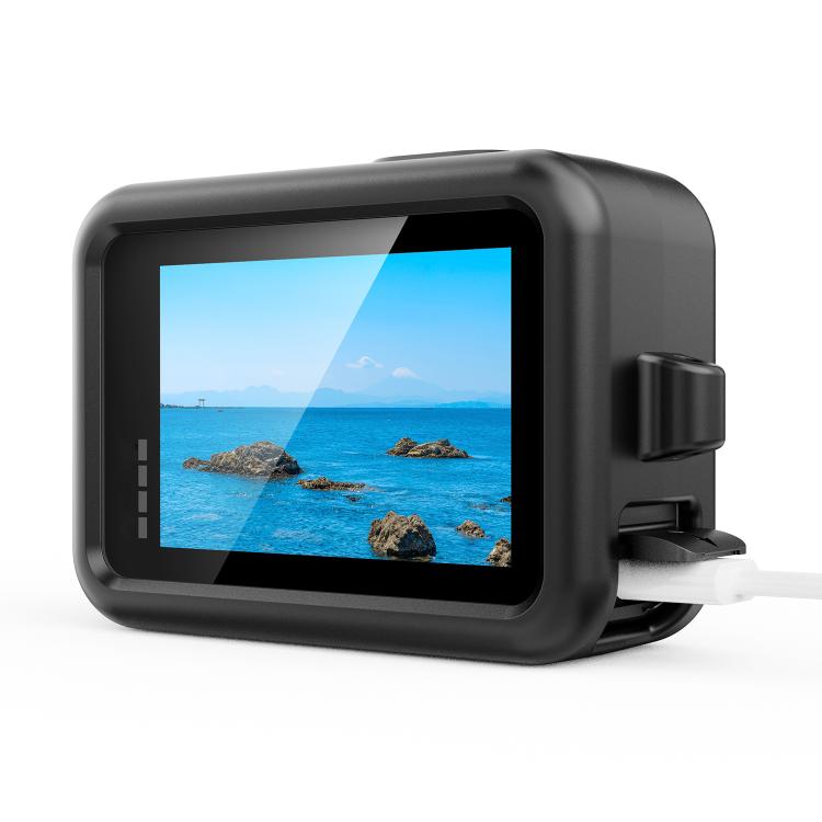 For GoPro HERO13 Black Silicone Protective Case Cover with Wrist Strap & Lens Cover (Black) - free shipping - PMC TechLife - Order now!