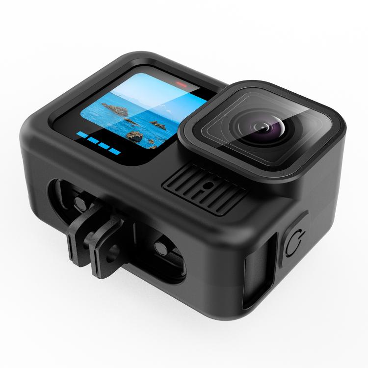 For GoPro HERO13 Black Silicone Protective Case Cover with Wrist Strap & Lens Cover (Black) - free shipping - PMC TechLife - Order now!