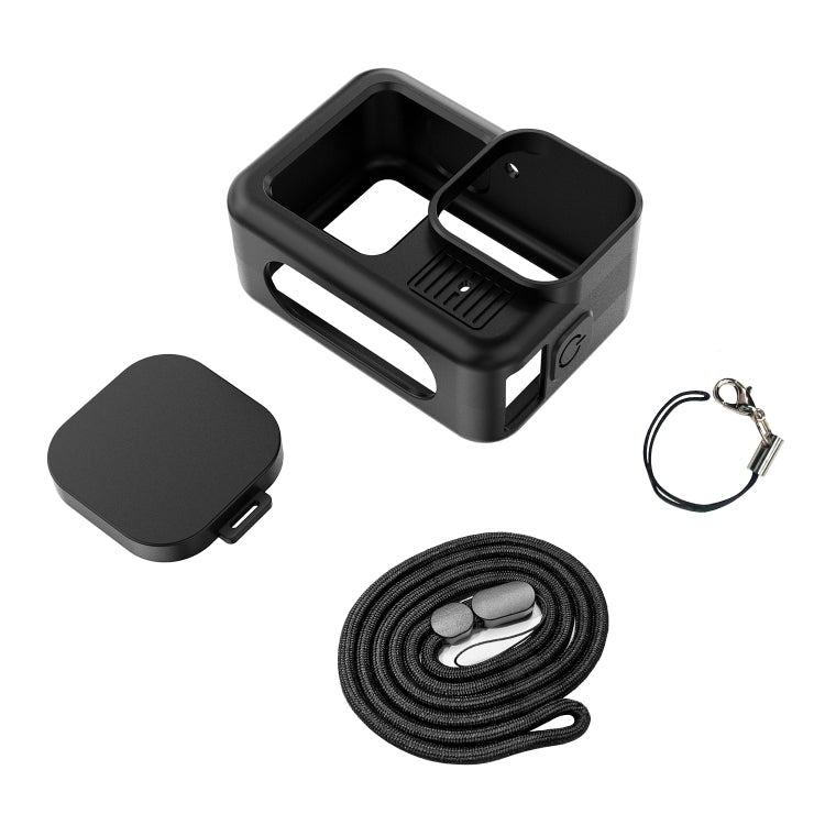 For GoPro HERO13 Black Silicone Protective Case Cover with Wrist Strap & Lens Cover (Black) - free shipping - PMC Jewellery - Order now!