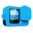 For GoPro HERO13 Black Silicone Protective Case Cover with Wrist Strap & Lens Cover (Blue) - free shipping - PMC TechLife - Order now!