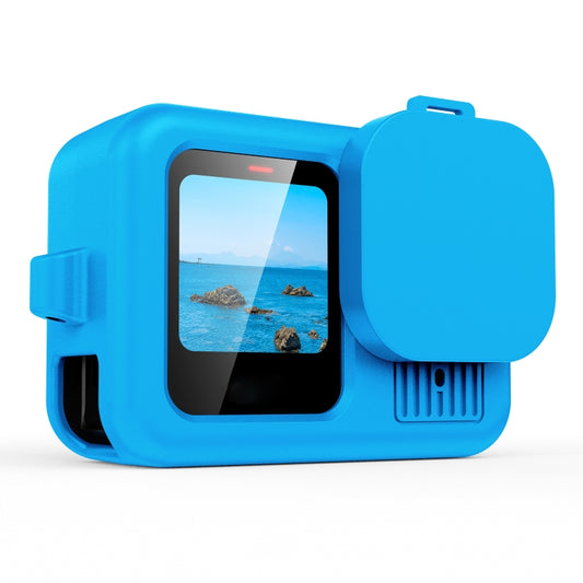 For GoPro HERO13 Black Silicone Protective Case Cover with Wrist Strap & Lens Cover (Blue) - free shipping - PMC Jewellery - Order now!