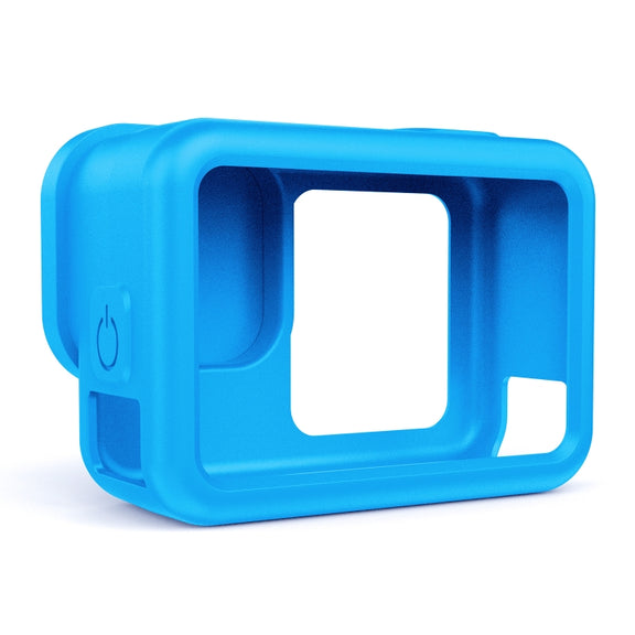 For GoPro HERO13 Black Silicone Protective Case Cover with Wrist Strap & Lens Cover (Blue)