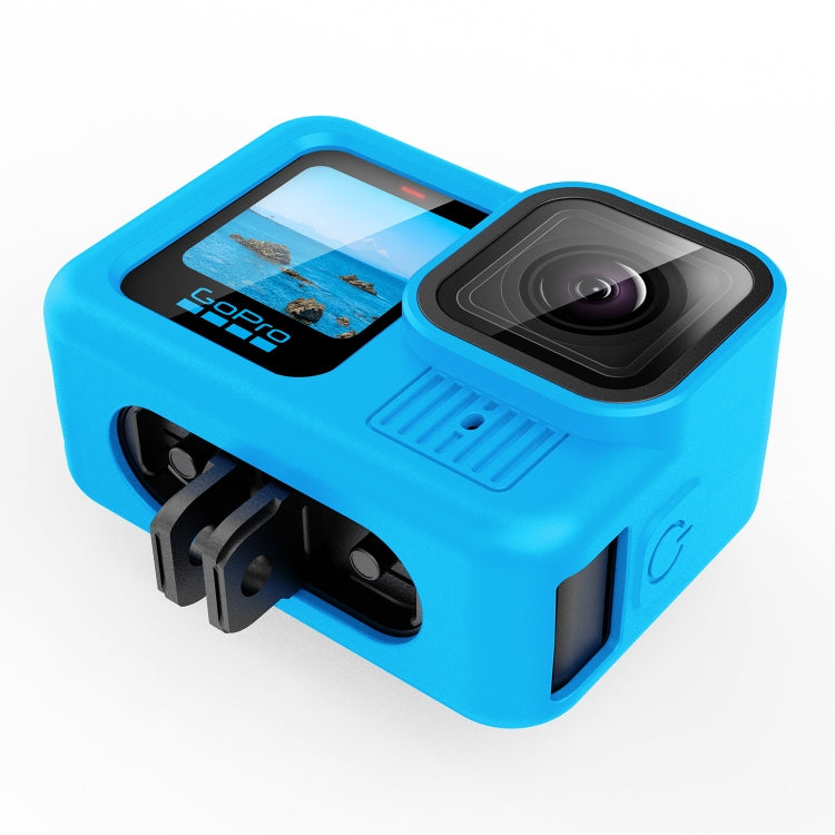 For GoPro HERO13 Black Silicone Protective Case Cover with Wrist Strap & Lens Cover (Blue) - free shipping - PMC Jewellery - Order now!