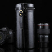Extra Large Lens Case Zippered PU Leather Pouch Box for DSLR Camera Lens, Size: 24.5*10.5*10.5cm(Black)