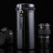 Extra Large Lens Case Zippered PU Leather Pouch Box for DSLR Camera Lens, Size: 24.5*10.5*10.5cm(Black)