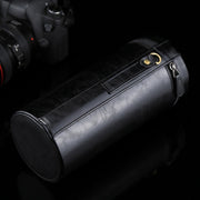 Extra Large Lens Case Zippered PU Leather Pouch Box for DSLR Camera Lens, Size: 24.5*10.5*10.5cm(Black)