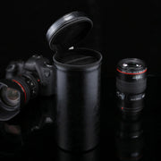 Extra Large Lens Case Zippered PU Leather Pouch Box for DSLR Camera Lens, Size: 24.5*10.5*10.5cm(Black)