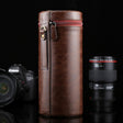 Extra Large Lens Case Zippered PU Leather Pouch Box for DSLR Camera Lens, Size: 24.5*10.5*10.5cm(Coffee) - free shipping - PMC TechLife - Order now!