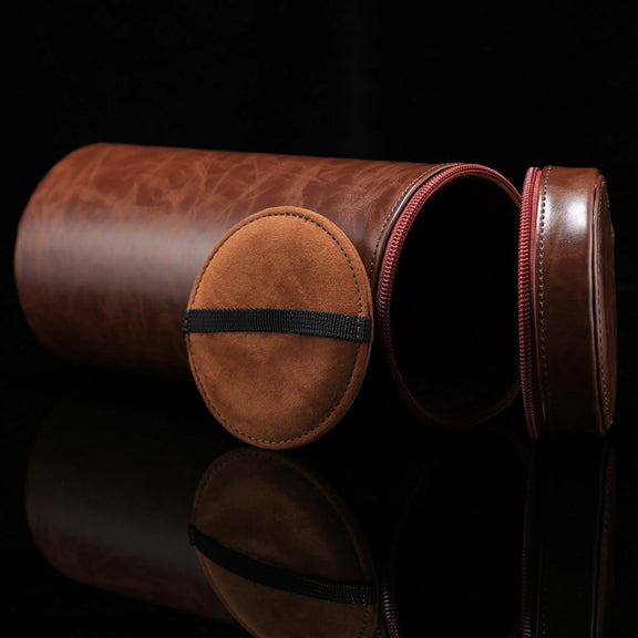 Extra Large Lens Case Zippered PU Leather Pouch Box for DSLR Camera Lens, Size: 24.5*10.5*10.5cm(Coffee)