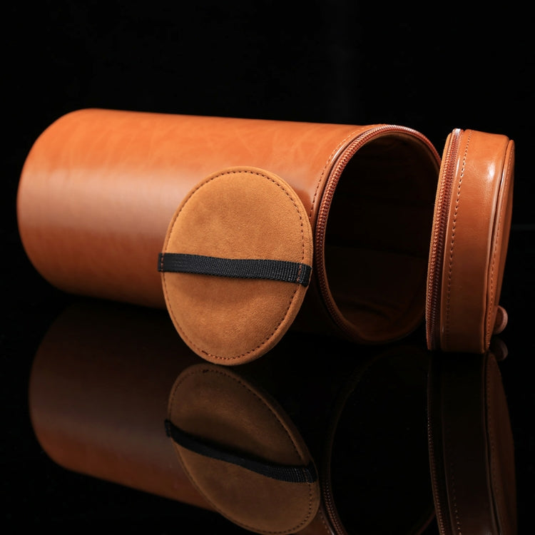 Extra Large Lens Case Zippered PU Leather Pouch Box for DSLR Camera Lens, Size: 24.5*10.5*10.5cm(Brown)