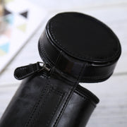 Medium Lens Case Zippered PU Leather Pouch Box for DSLR Camera Lens, Size: 13x9x9cm(Black)