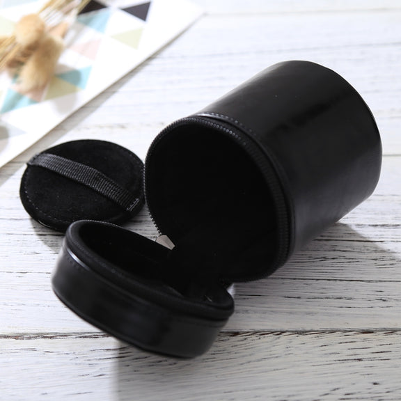 Small Lens Case Zippered PU Leather Pouch Box for DSLR Camera Lens, Size: 11x8x8cm(Black)