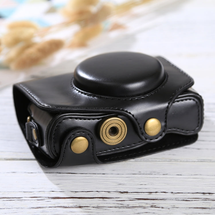 Full Body Camera PU Leather Case Bag with Strap for Canon PowerShot SX730 HS / SX720 HS (Black)