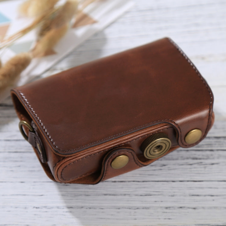 Full Body Camera PU Leather Case Bag with Strap for Canon PowerShot SX730 HS / SX720 HS (Coffee)