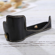 1/4 inch Thread PU Leather Camera Half Case Base for Sony ILCE-5100 / A5100(Black)