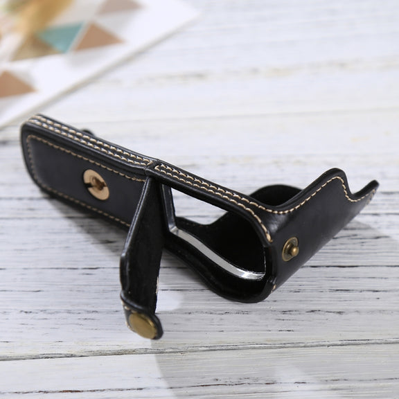 1/4 inch Thread PU Leather Camera Half Case Base for Sony ILCE-5100 / A5100(Black)