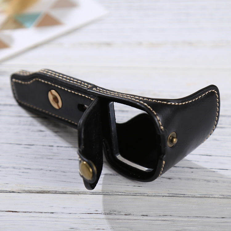 1/4 inch Thread PU Leather Camera Half Case Base for Sony ILCE-6000 / A6000(Black)