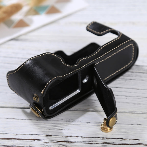 1/4 inch Thread PU Leather Camera Half Case Base for FUJIFILM X-E3(Black)