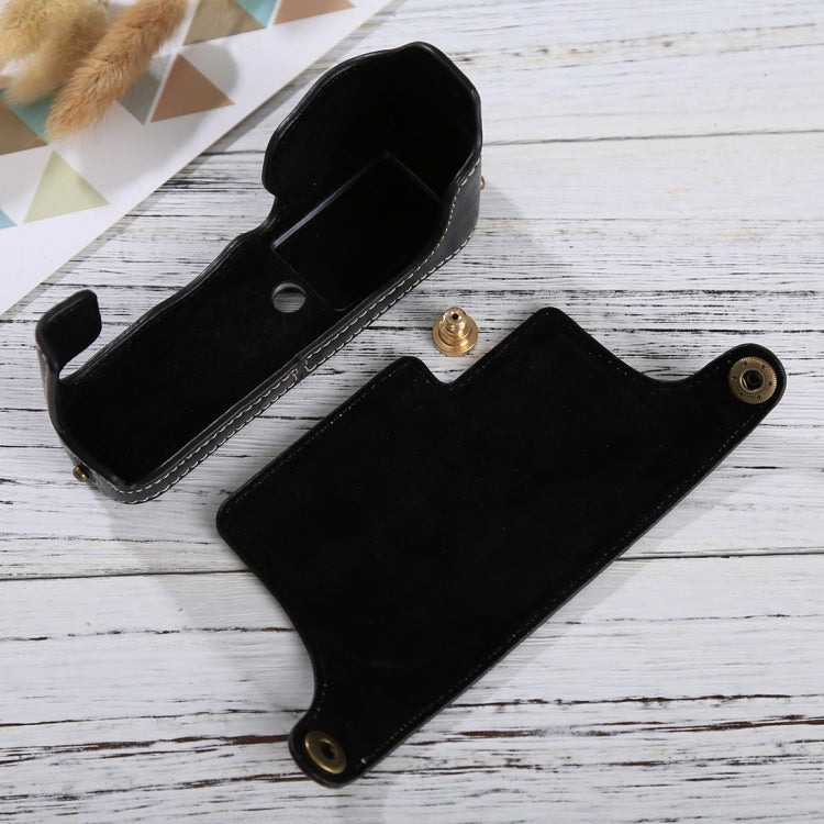 1/4 inch Thread PU Leather Camera Half Case Base for FUJIFILM X-E3(Black)