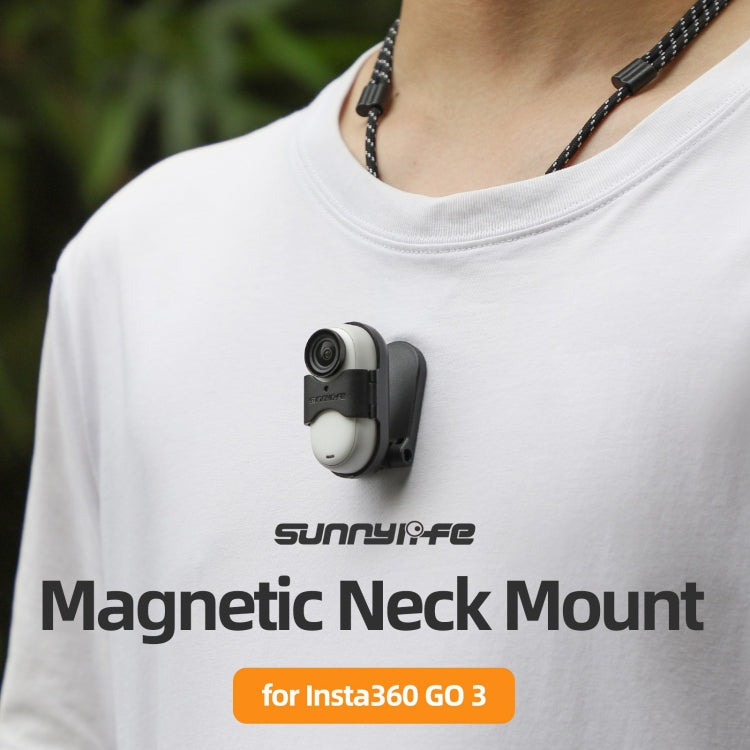 For Insta360 GO 3 Sunnylife Magnetic Neck Mount Chest Body Camera Necklace Lanyard POV Vlog Holder (Black) - free shipping - PMC TechLife - Order now!