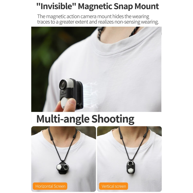 For Insta360 GO 3 Sunnylife Magnetic Neck Mount Chest Body Camera Necklace Lanyard POV Vlog Holder (Black) - free shipping - PMC TechLife - Order now!