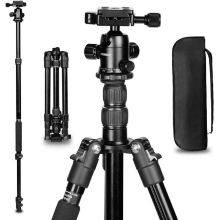 TRIOPO K2508S+B1S Adjustable Portable  Aluminum Alloy Tripod with Ball Head for SLR Camera(Black) - free shipping - PMC TechLife - Order now!