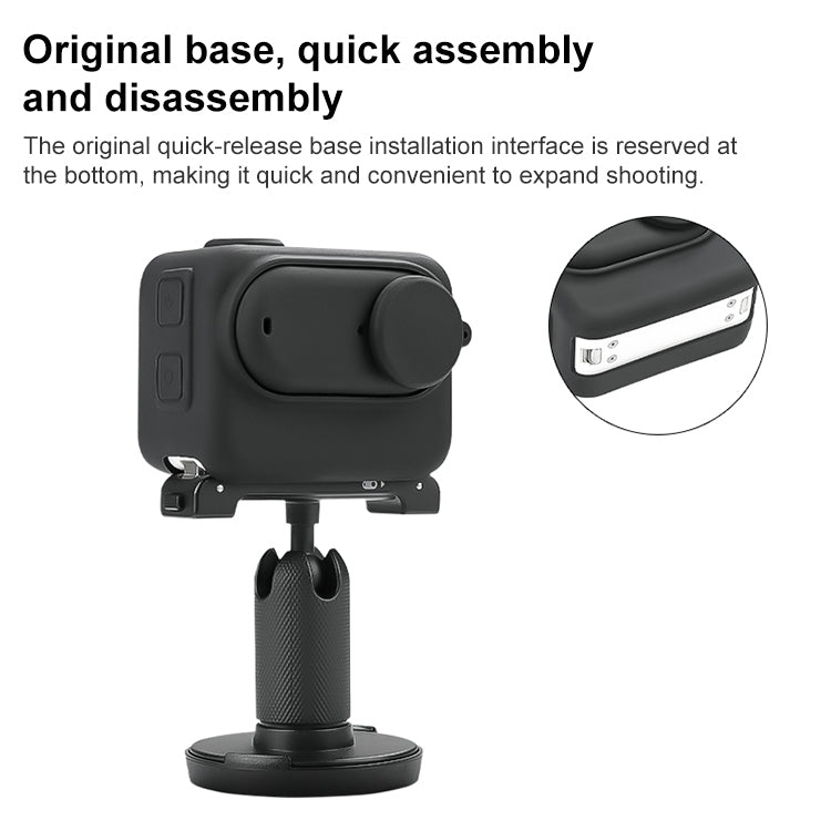 For Insta360 GO 3 Camera Body Charging Case Silicone Case with Lens Cap & Strap (Orange)