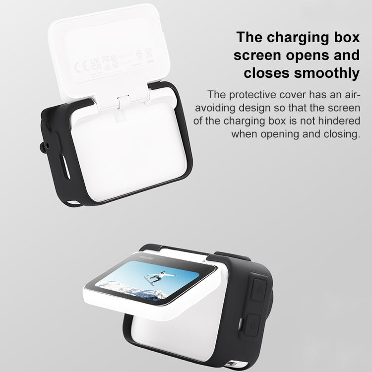 For Insta360 GO 3 Camera Body Charging Case Silicone Case with Lens Cap & Strap (Black) - Case & Bags by PMC TechLife | Online Shopping South Africa | PMC TechLife | Buy Now Pay Later Mobicred