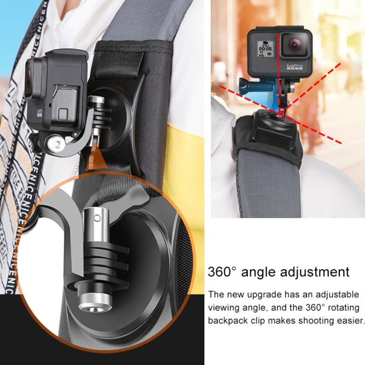 Hook and Loop Fastener Backpack Rec-Mounts Clip Clamp Mount with Screw for GoPro, Insta360, DJI and Other Action Cameras - Mount & Holder by PMC TechLife | Online Shopping South Africa | PMC TechLife | Buy Now Pay Later Mobicred