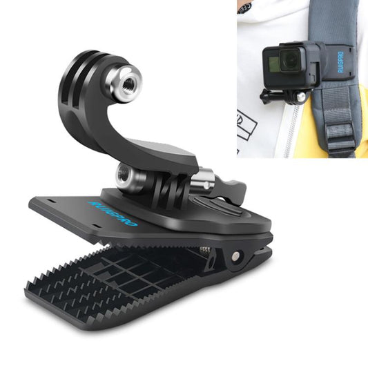 RUIGPRO 360 Degree Rotation J-Type Backpack Rec-Mounts Clip Clamp Mount with Screw for GoPro HERO9 Black / HERO8 Black /HERO7 /6 /5, DJI Osmo Action, Xiaoyi and Other Action Cameras - Mount & Holder by RUIGPRO | Online Shopping South Africa | PMC Jewellery | Buy Now Pay Later Mobicred
