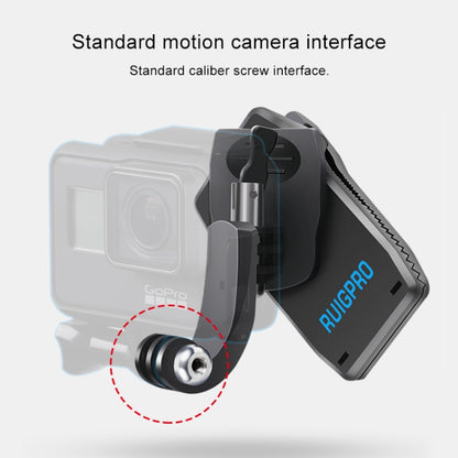 RUIGPRO 360 Degree Rotation J-Type Backpack Rec-Mounts Clip Clamp Mount with Screw for GoPro HERO9 Black / HERO8 Black /HERO7 /6 /5, DJI Osmo Action, Xiaoyi and Other Action Cameras - Mount & Holder by RUIGPRO | Online Shopping South Africa | PMC Jewellery | Buy Now Pay Later Mobicred
