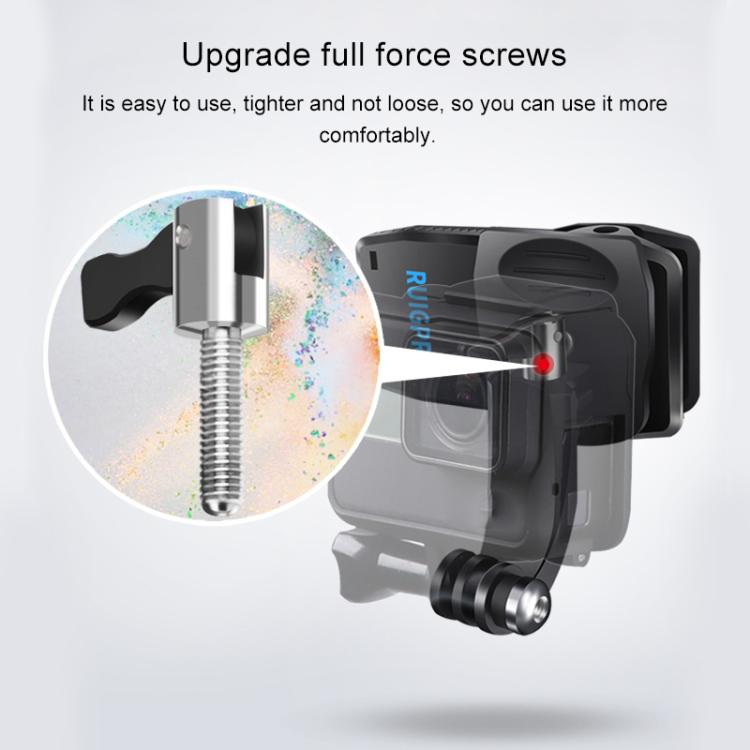 RUIGPRO 360 Degree Rotation J-Type Backpack Rec-Mounts Clip Clamp Mount with Screw for GoPro HERO9 Black / HERO8 Black /HERO7 /6 /5, DJI Osmo Action, Xiaoyi and Other Action Cameras - Mount & Holder by RUIGPRO | Online Shopping South Africa | PMC Jewellery | Buy Now Pay Later Mobicred