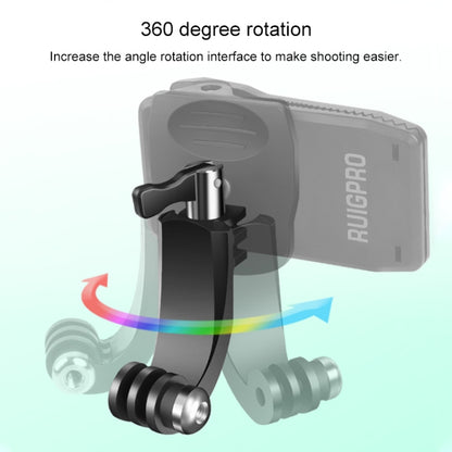 RUIGPRO 360 Degree Rotation J-Type Backpack Rec-Mounts Clip Clamp Mount with Screw for GoPro HERO9 Black / HERO8 Black /HERO7 /6 /5, DJI Osmo Action, Xiaoyi and Other Action Cameras - Mount & Holder by RUIGPRO | Online Shopping South Africa | PMC Jewellery | Buy Now Pay Later Mobicred